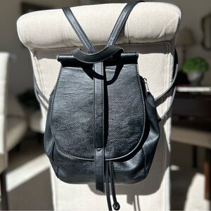 Antik Kraft Women's Backpack Black Soft Faux Leather Double Adjustable Straps